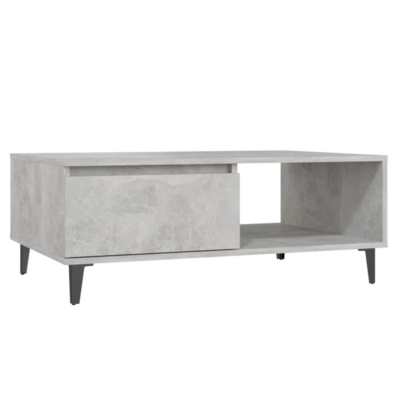 Table de bout vidaXL, Gris béton / noir