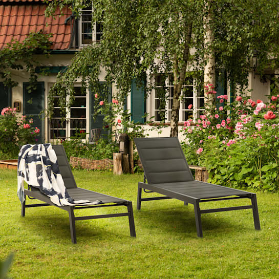 165cm Long Reclining Single Chaise, Anthracite