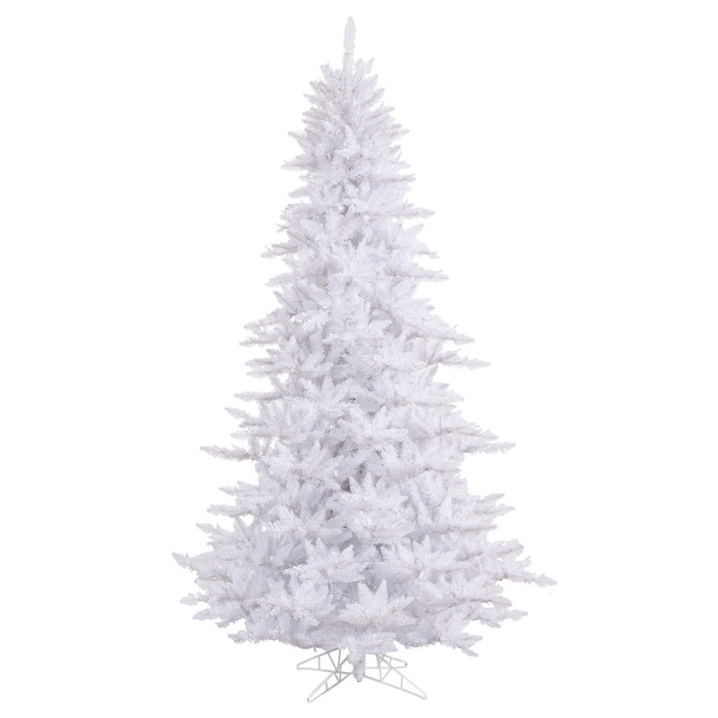 Sapin de Noël artificiel blanc avec base, H 5,5 pi, Non pré-éclairé