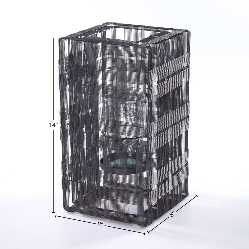 Porte-bougie cubique, H 14 po x l 8 po x P 8 po