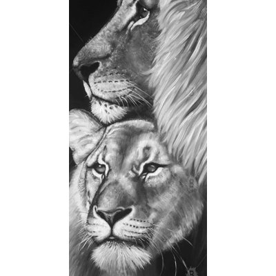 Lion and lioness - 15.75"x31.50" Desk mat