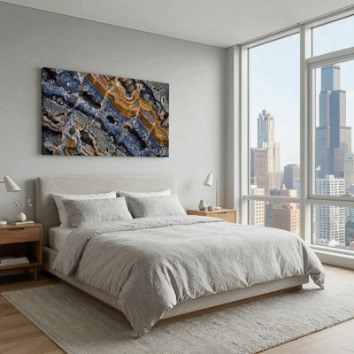 «Layered Brown and Grey Agate», art mural sur toile