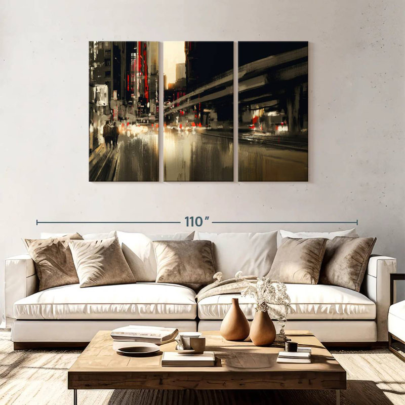 «City Abstract, H 48 po x l 74 po