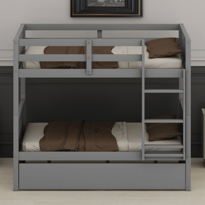 Space-Saving Bunk Bed Frame with Pull-Out Trundle