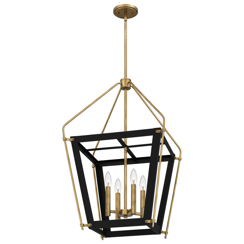 Luminaire suspendu 4 lumières noir terre