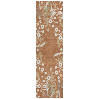 Machine Washable Indoor/Outdoor Bourkelands ACN2334 Floral Rug
