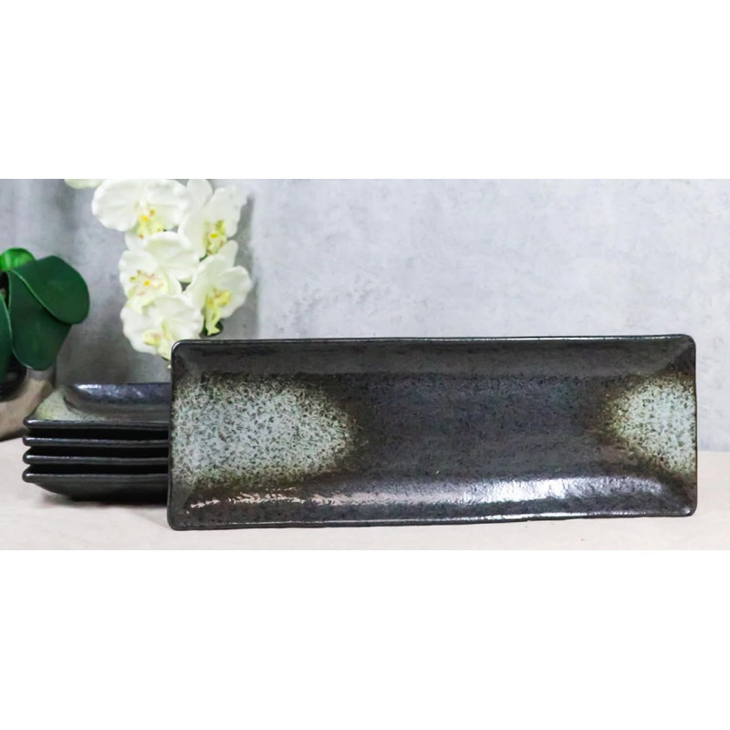 Pack Of 5 Tone Hakumu Collection Rectangular Serving Platters 14"L