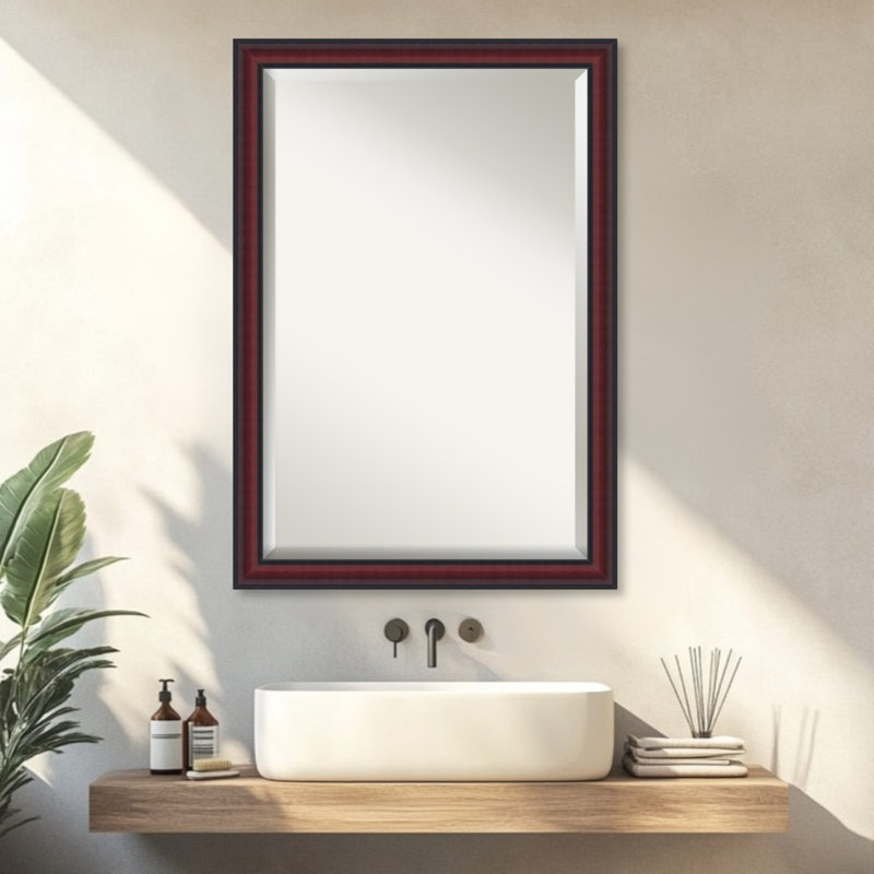Miroir mural de salle de bain Dalat, 27,75 po x 39,75 po, Cerisier
