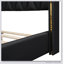 Lit plateforme double rembourré avec bandes métalliques, noir