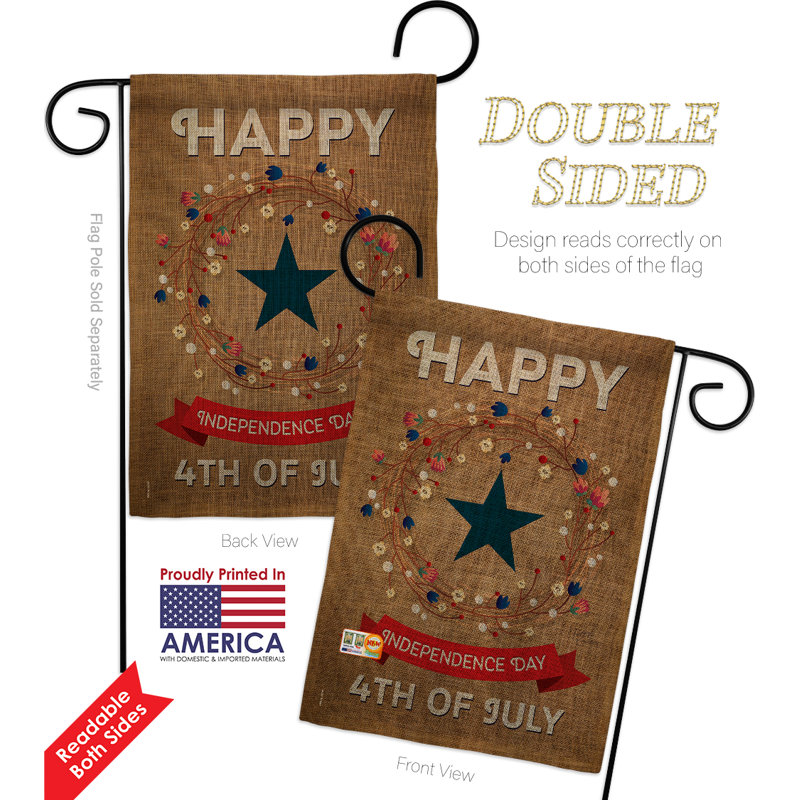 Independence Day Burlap - Impressions Decorative Support Our Troops Garden Flags Pack GP111068-DBAF