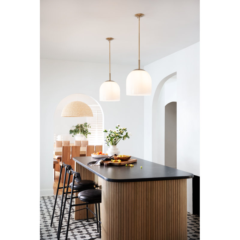 1 - Light Dome Pendant, Heritage Brass