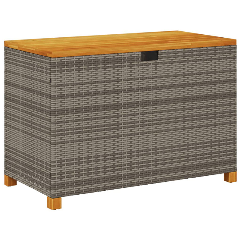 Boîte de terrasse pour patio en osier, Gris, H 24,8 po x l 43,3 po x P 21,7 po