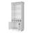 White Bar Cabinet With Efficient Bottle Arrangement - 3 Shelves, 5 , Glassware Holder Stylish Rack For Home Entertaining Structure-1005504380