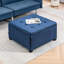 Bleu avec rangement à rabat. Style rétro pour les vestibules. Tissu doux, espace de rangement abondant, couvercle de siège à charnière sécuritaire. Des espaces de vie attrayants. Revêtement rembourré et spacieux, conception sécuritaire