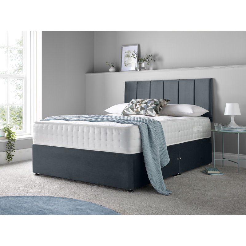 Magdaline Divan Bed Set, Black, Small Double (4'), No Drawers