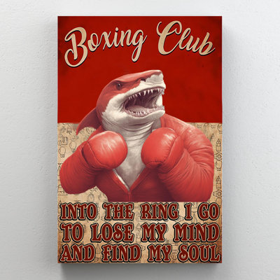 Shark Boxing Club sur toile, impression
