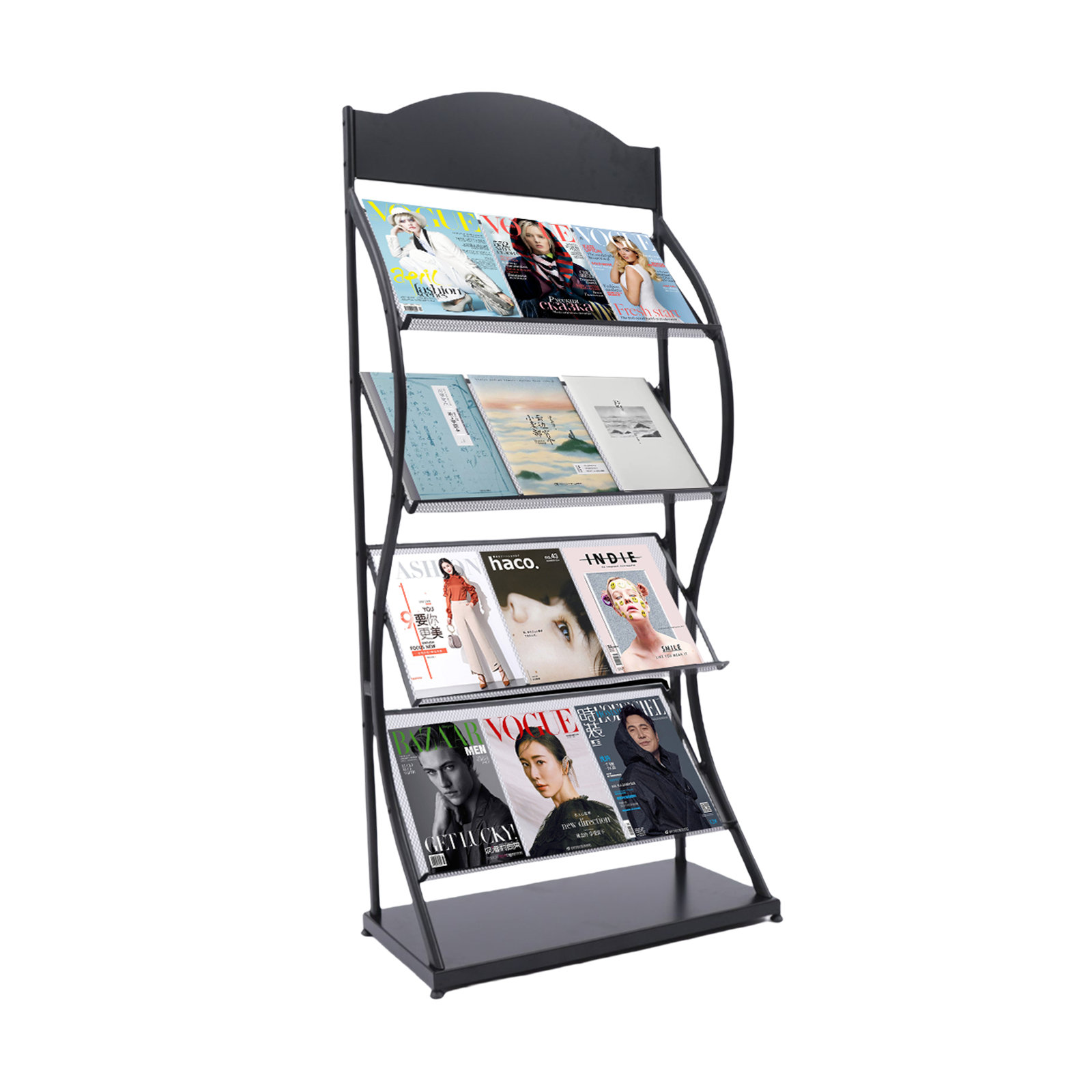 Foldable 5-layer Magazine Rack Newspaper Storage Stand Book