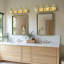 Abat-jour en verre transparent à 4 lumières pour salle de bain vintage, bronze huilé-884523567-884523564-884523562