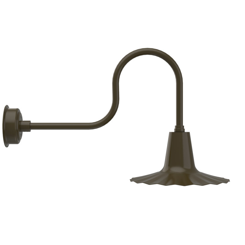 Luminaire de grange d’extérieur à del Iris, H 7,5 po x l 16 po x P 16 po, Bronze acajou