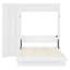 Grand lit mural blanc avec tablettes, garde-robe et lumières à DEL, pliable pour une utilisation multiple dans une petite chambre d'amis, appartement approprié