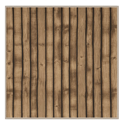 Washable Split Rail Fence Farm Area Rug