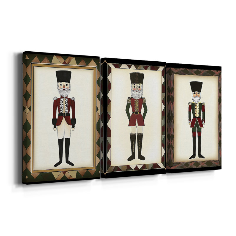 Christmas Holiday Art CXVI - Toile tendue avec châssis sur mesure - 3 pièces, H 12 po x l 24 po