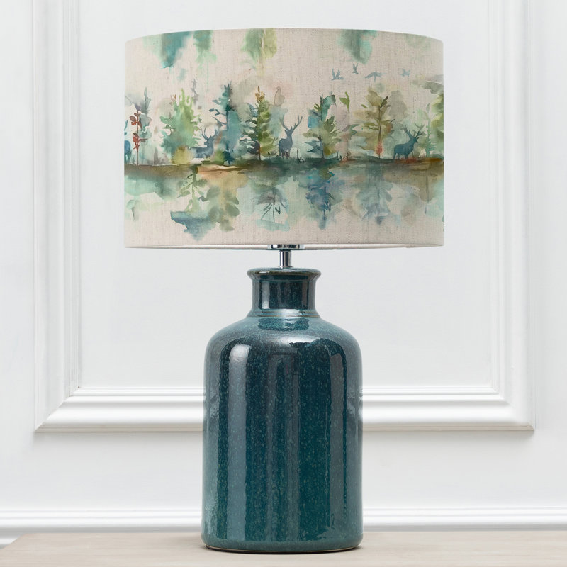 Elspeth Ceramic Table Lamp, Aqua