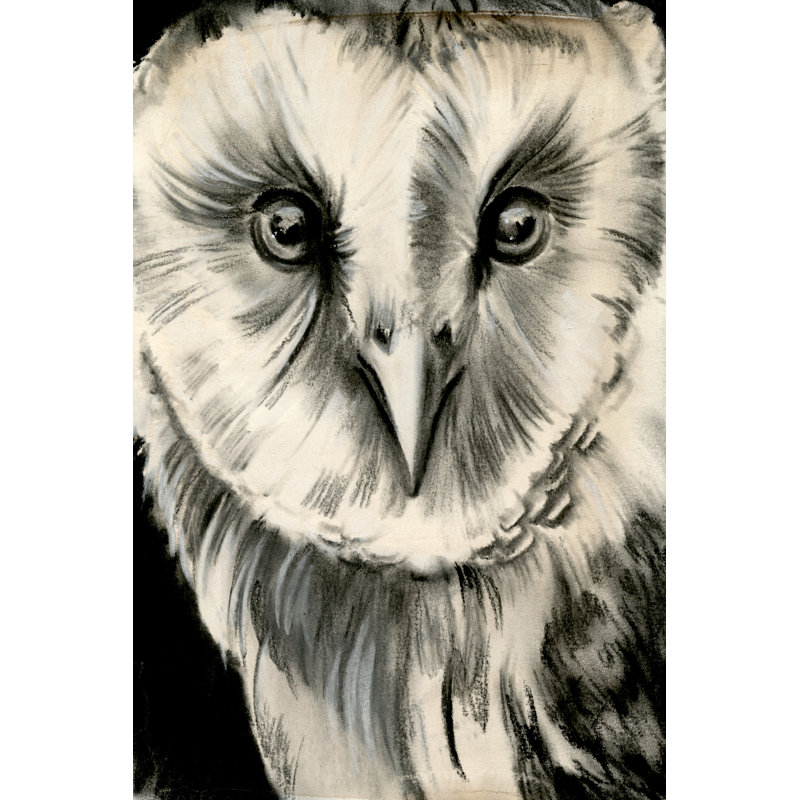 Hibou gris anthracite II, H 12 po x l 8 po x P 1,25 po