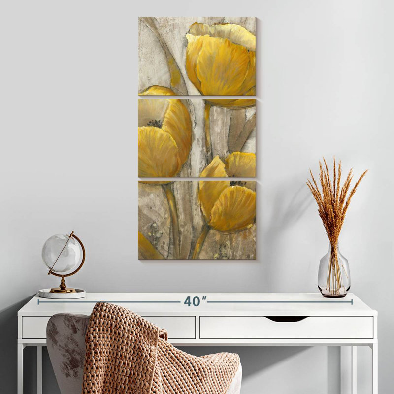 Tulipes ocre I, H 32 po x l 15 po