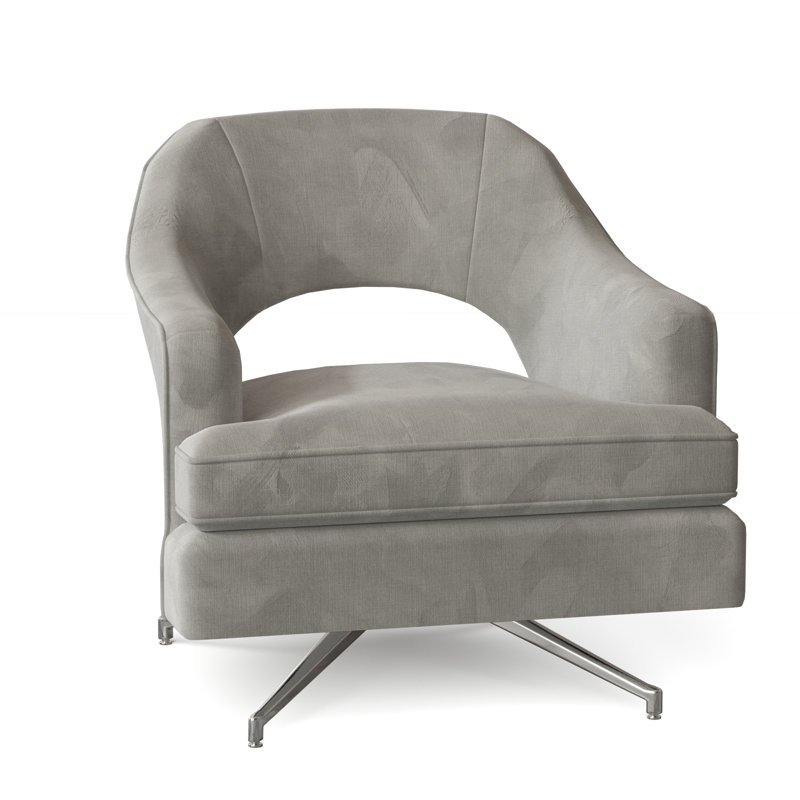 Fauteuil pivotant l 32 po Jamie, Nickel, Polyester turquoise 8789