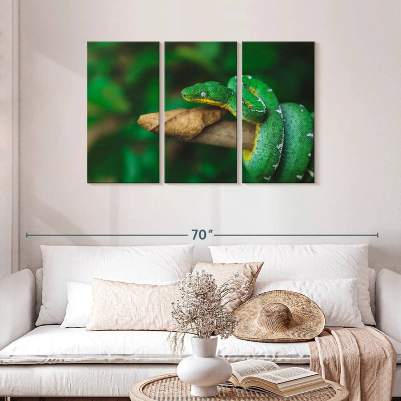 Emerald Tree Snake, 28" H x 45" W