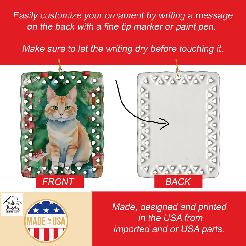 Ornement en porcelaine Ural Rex, Chat Ural Rex 7269