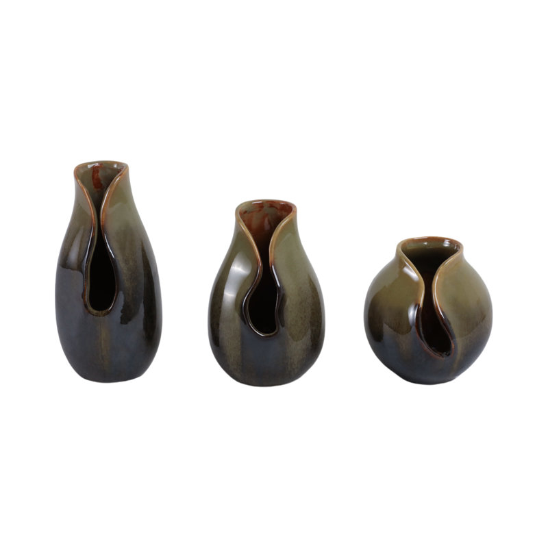 Oswego Handmade Stoneware/Ceramic Table Vase, Green