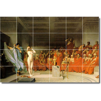 25.5" x 17" Ceramic Painting Decorative Mural Tile 4.25" x 4.25"