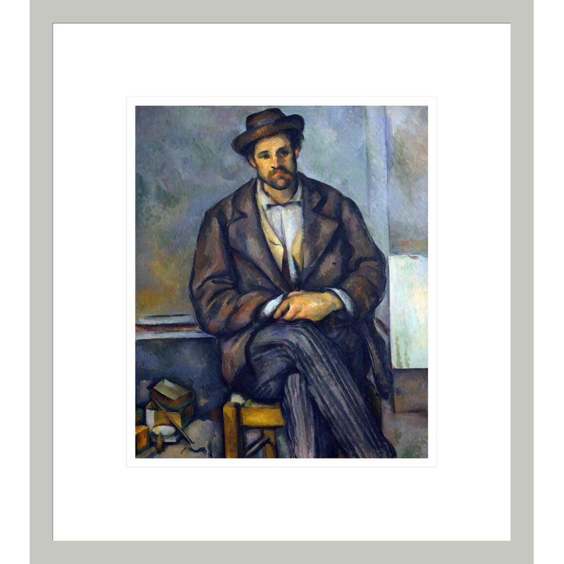 «S paysan assis» par Paul Cézanne, impression giclée encadrée, H 15,38 po x l 13,75 po