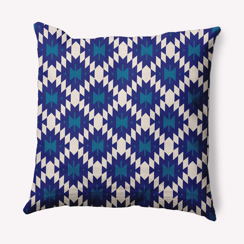 Coussin décoratif Geo Geo, Automne bleu, 16 po x 16 po