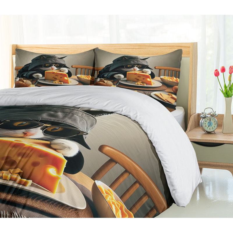 Cat Duvet Cover, King Duvet Cover + 2 Standard Shams