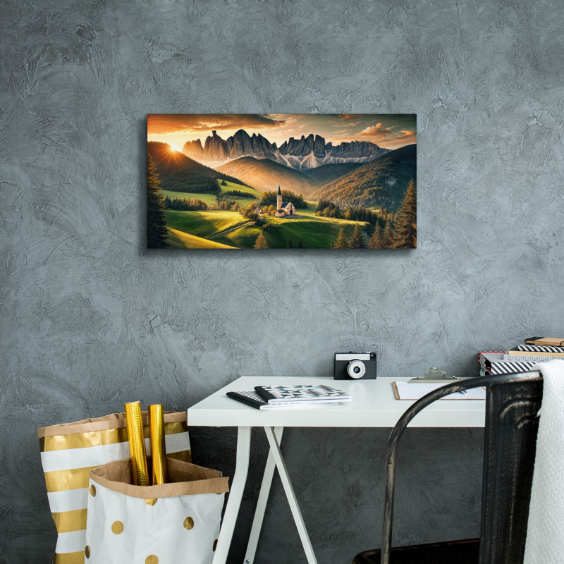 Art mural sur toile Giacamo, Val Di Funes, Alpes italiennes