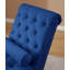 Fauteuil inclinable classique en velours avec capitonnage à boutons et garniture cloutée argentée-630721010