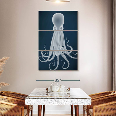 Octopus 8 - White On Blue