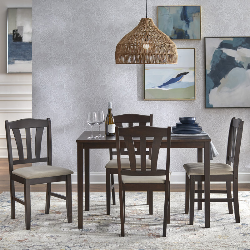 Nadie 4 - Person Solid Wood Solid Wood Top Four Leg Dining Set, Espresso
