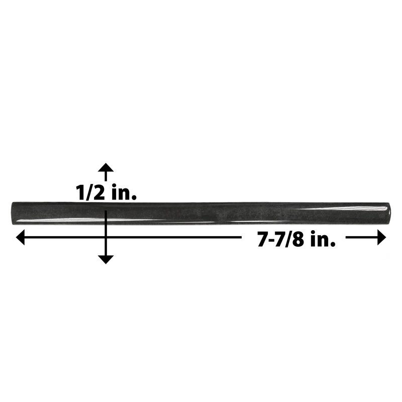 Coco Demi-Bullnose 1/2 In. X 7-7/8 In. Ceramic Wall Trim, Glossy Black Hat