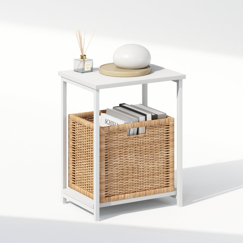 Subria 38.6cm W Metal Bedside Table