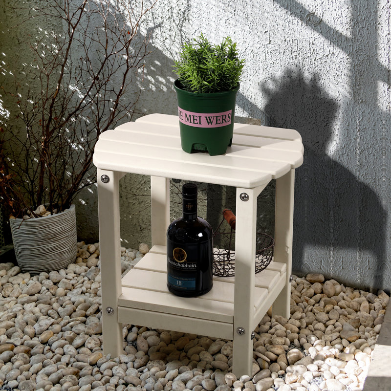 Bonpas Rectangular Outdoor Side Table, White