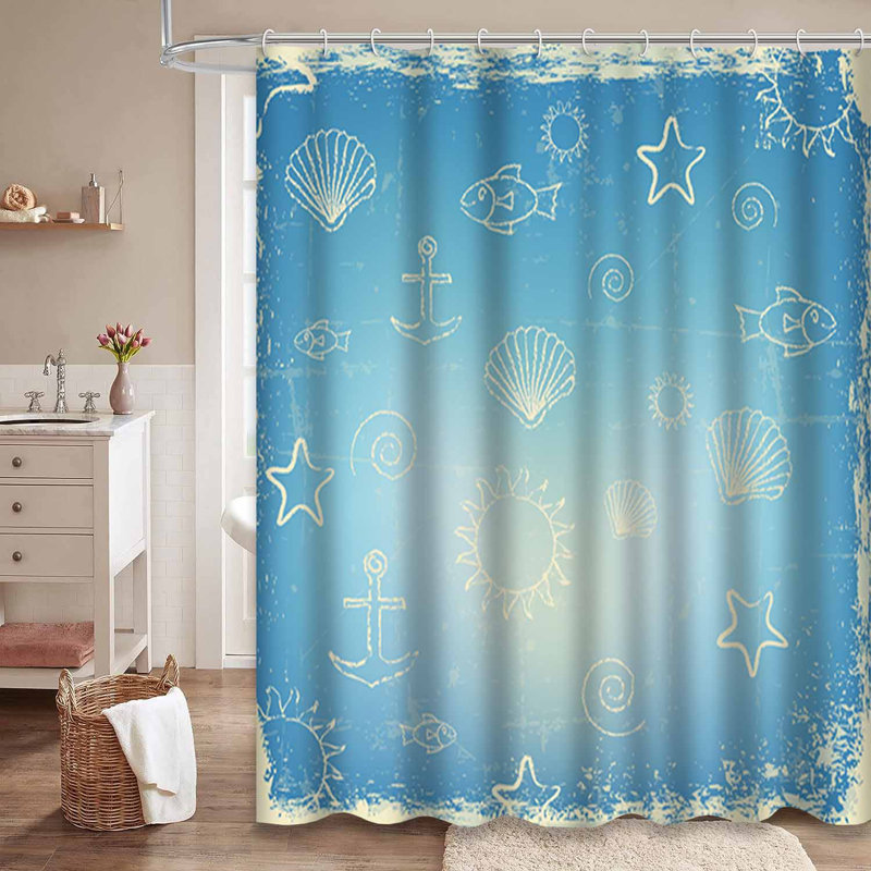 Rideau de douche imperméable à l'eau avec 12 crochets, L 72 po x l 72 po