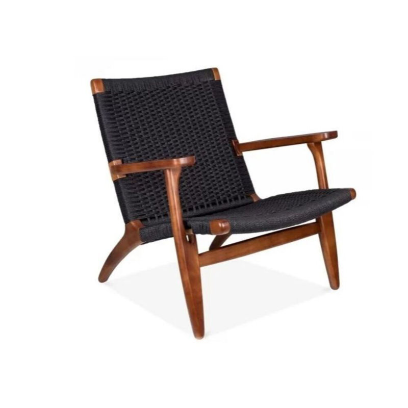 Fauteuil de 28 po de large Monsour, Noir, Noyer