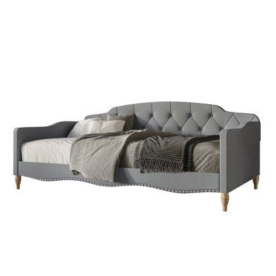 Clotee Twin Size Daybed in Linen by Charlton Home