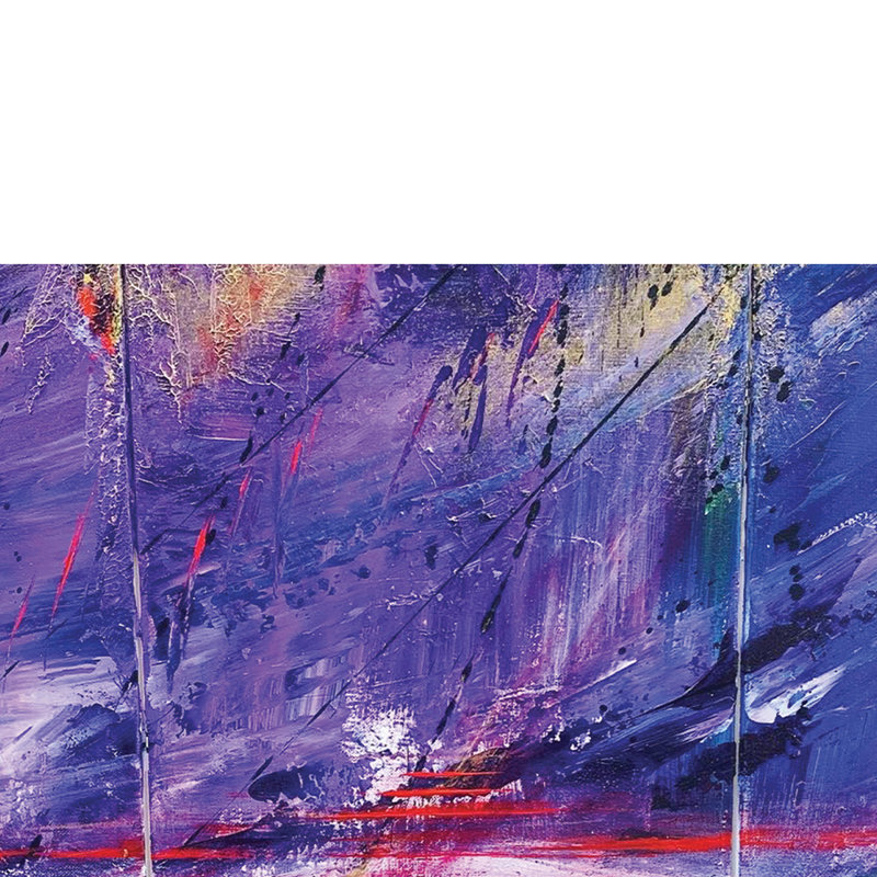 Conception abstraite par l'artiste Sarah Wahl - toile 30 x 30, H 14 po x l 14 po