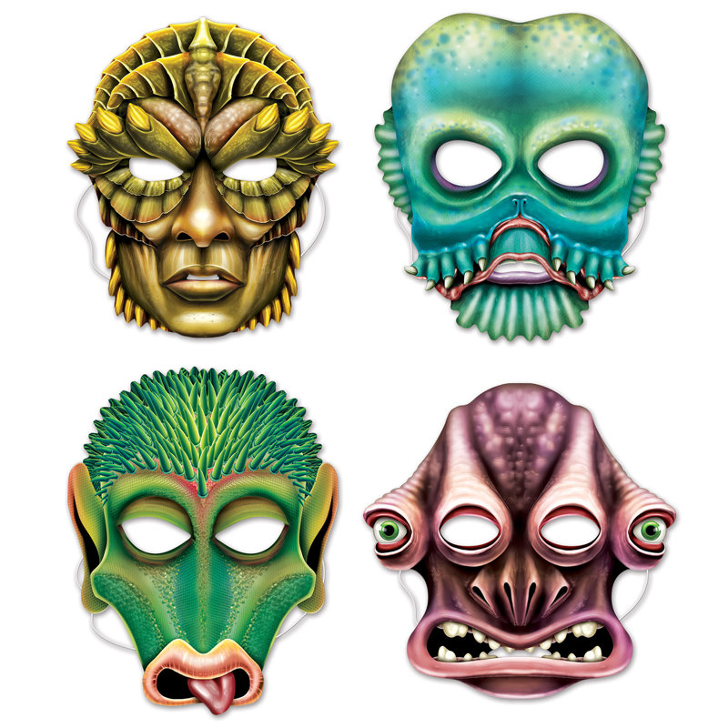 Alien Masks - 11Â¼"-12Â¼" - Pack of 12