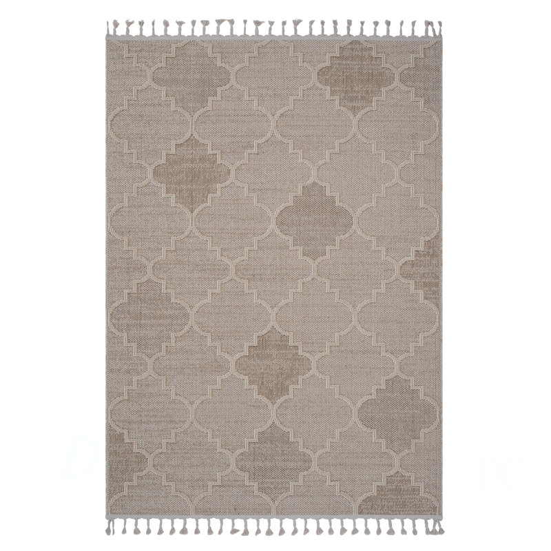 Guros Collection 8X10 Trellis Indoor / Outdoor Area Rug, Rectangle 7'9" x 10'
